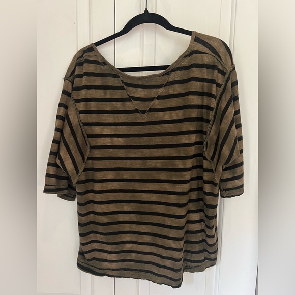 We the Free Head in the Clouds Stripe V Neck Tee Size Small - Picture 8 of 14